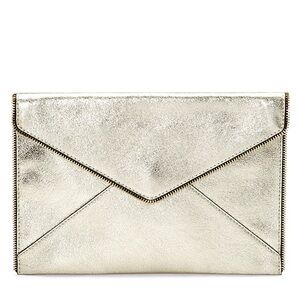 Rebecca Minkoff Silver Metallic Zipper Clutch